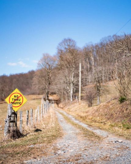 No Thru Traffic Sign on CR 27/1